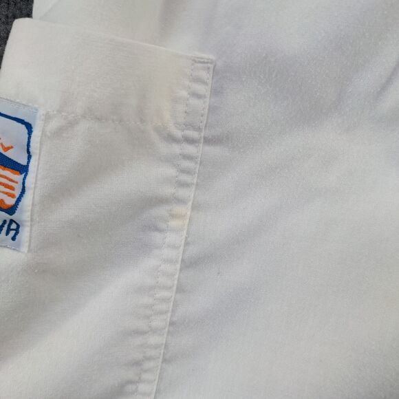 Blue Cabana Men's Shorts White Size M Poly Cotton Blend Pocket Vintage - Picture 5 of 13